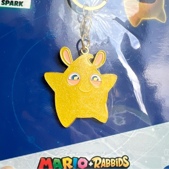 Nintendo Mario + Rabbids glittery star key chain - Picture 3 of 3